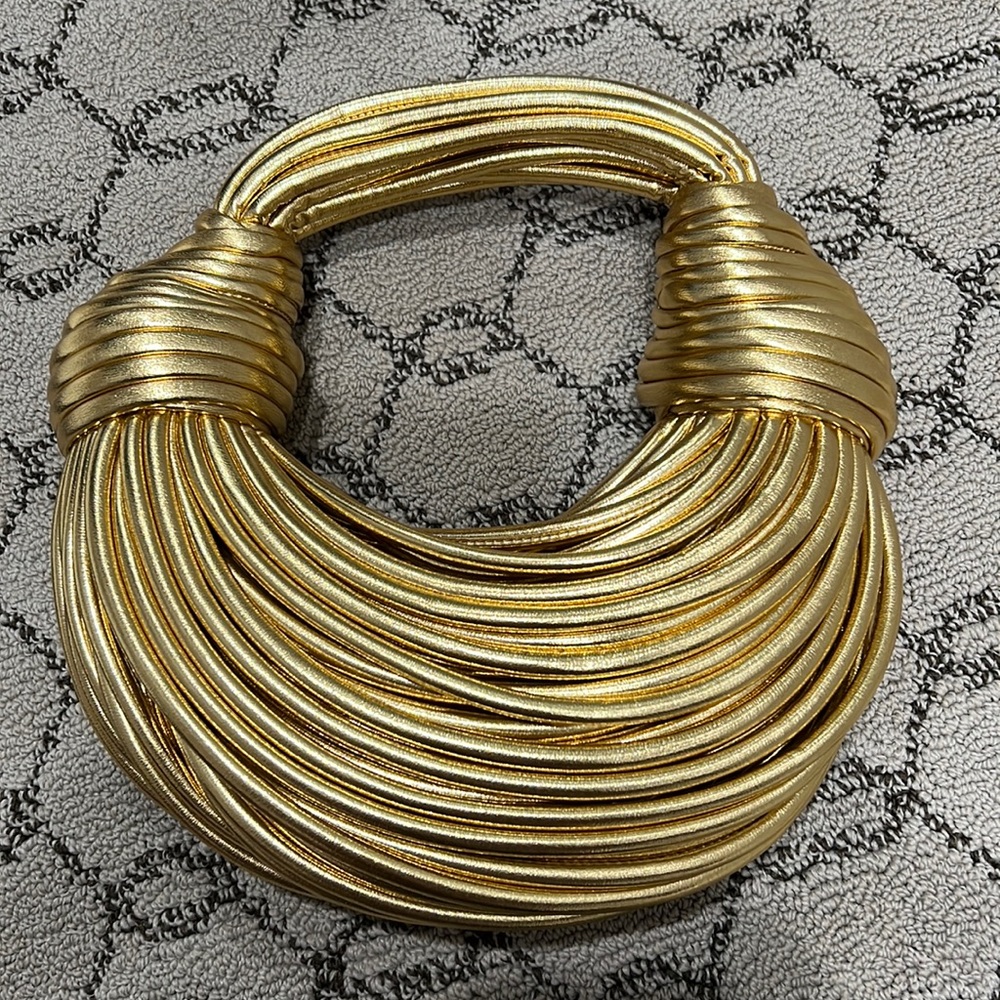 Designer-like Gold Handbag